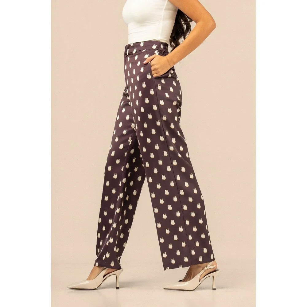 B.Yellowtail Elk Ivory Satin‎ Suit Pant - Navy Satin Tapered Trousers Size 2